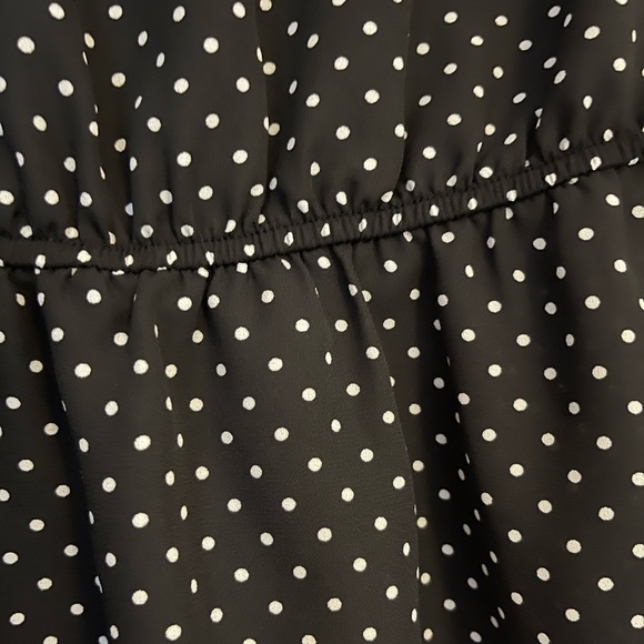 ruched polka dot babydoll blouse tee - Picture 3 of 5